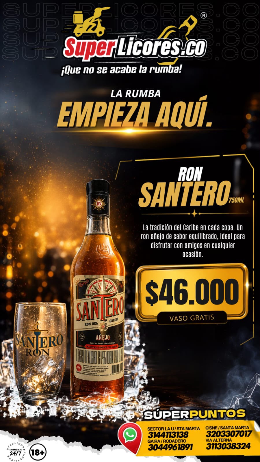 RON SANTERO 750ML