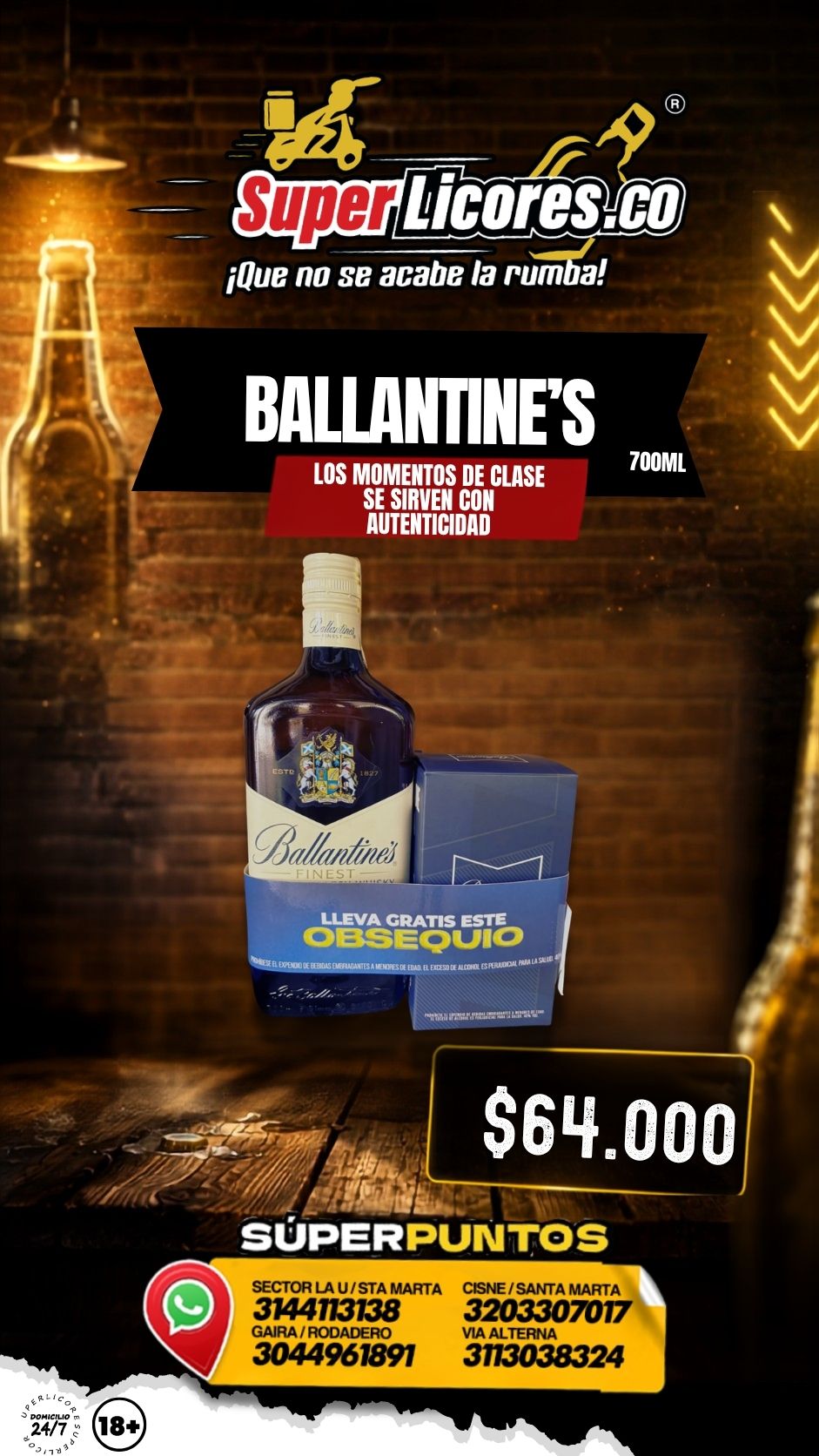WHISKY BALLANTINES X700
